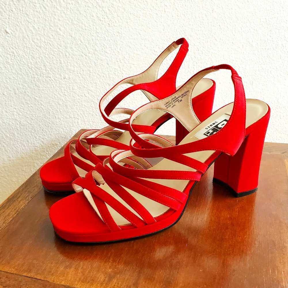 BP Womens Red Slingback Shoes, Size 7